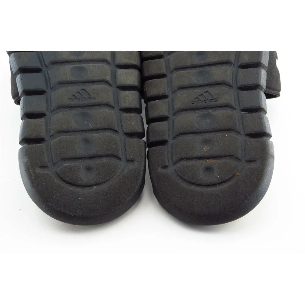 Adidas Girls Slide Sandals Size‎ 2 Black Synthetic Adjustable Strap Lightweight